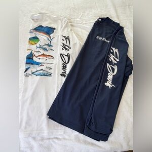 Bundle of 2 long-sleeve performance fishing shirts both size XL F.H. Davis